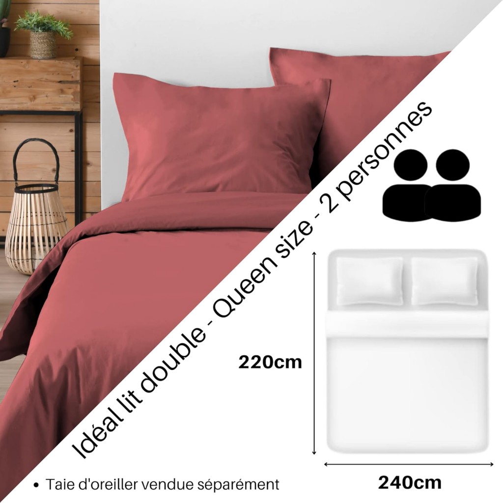 HOUSSE DE COUETTE EDEN GRENACHE 240X220 cm