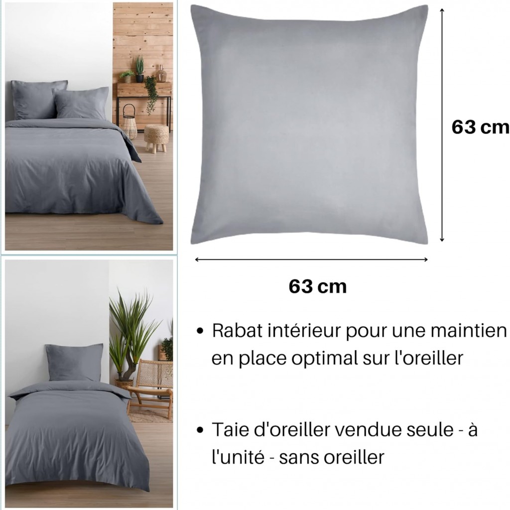TAIE EDEN SOURIS 63X63 cm