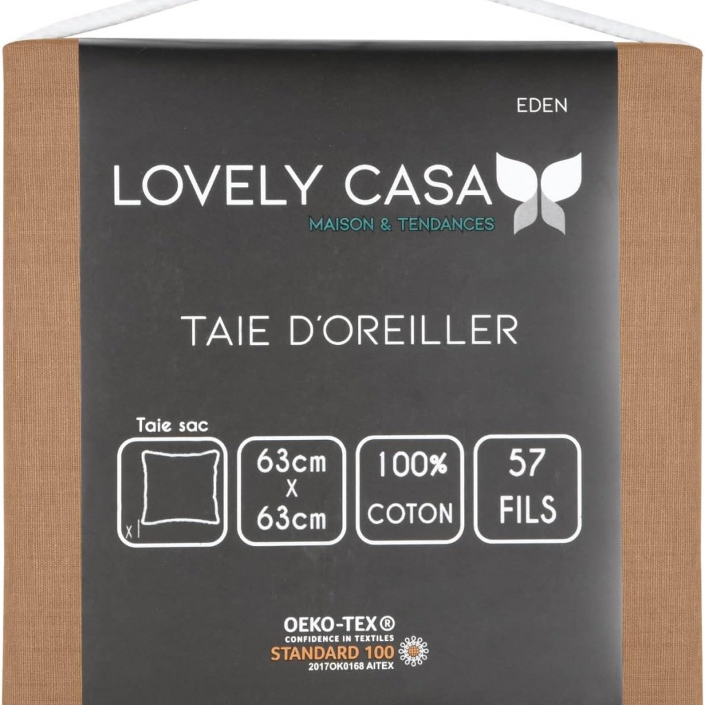 Stof - Taie d'Oreiller Sac 63 x 63 cm Eden Coton, Curry