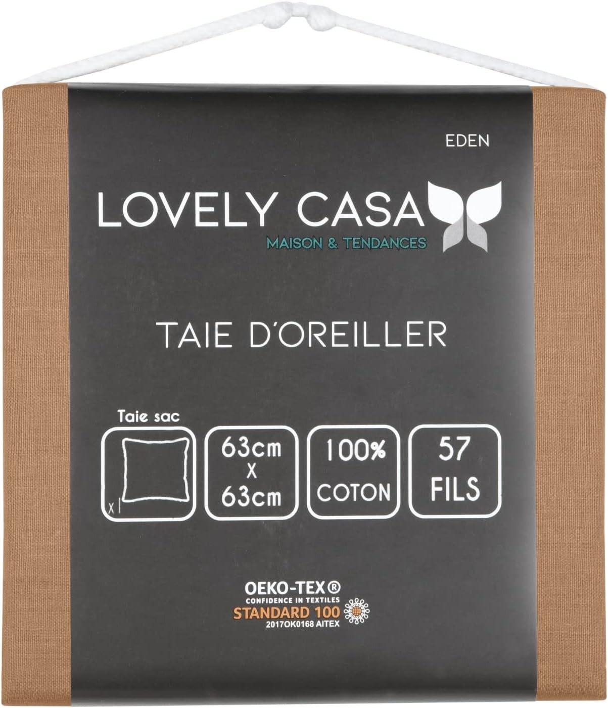 Stof - Taie d'Oreiller Sac 63 x 63 cm Eden Coton, Curry