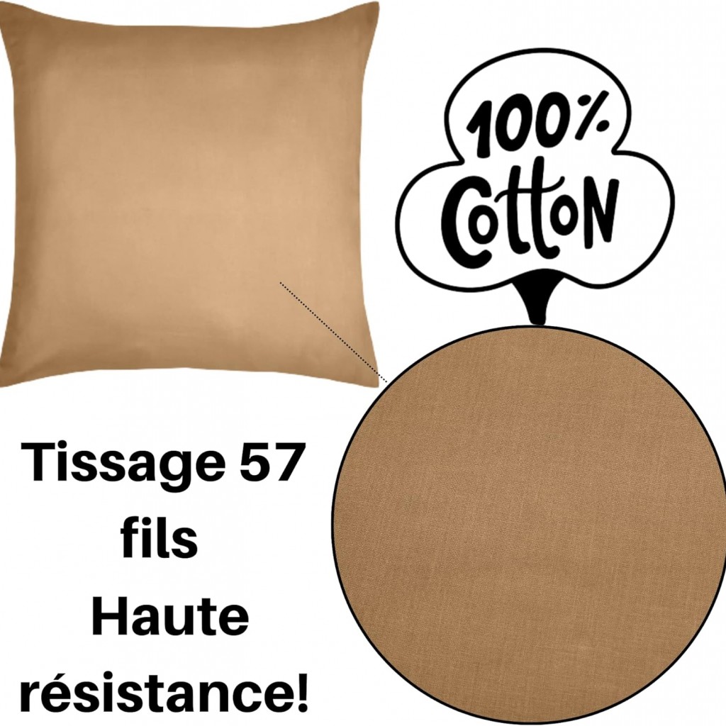 Stof - Taie d'Oreiller Sac 63 x 63 cm Eden Coton, Curry