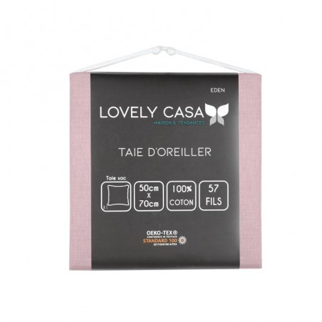 TAIE EDEN VIEUX ROSE 50X70 cm