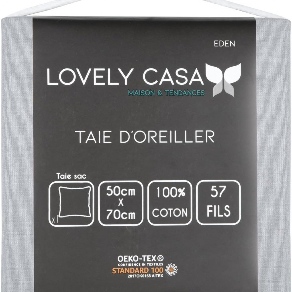 TAIE EDEN SOURIS 50X70 cm