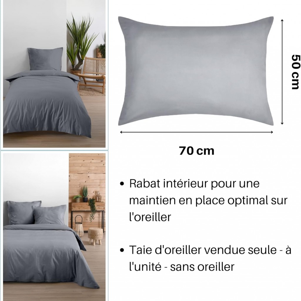 TAIE EDEN SOURIS 50X70 cm