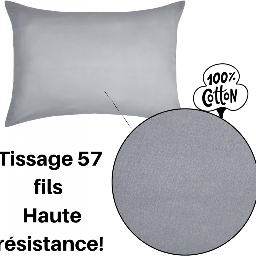 TAIE EDEN SOURIS 50X70 cm