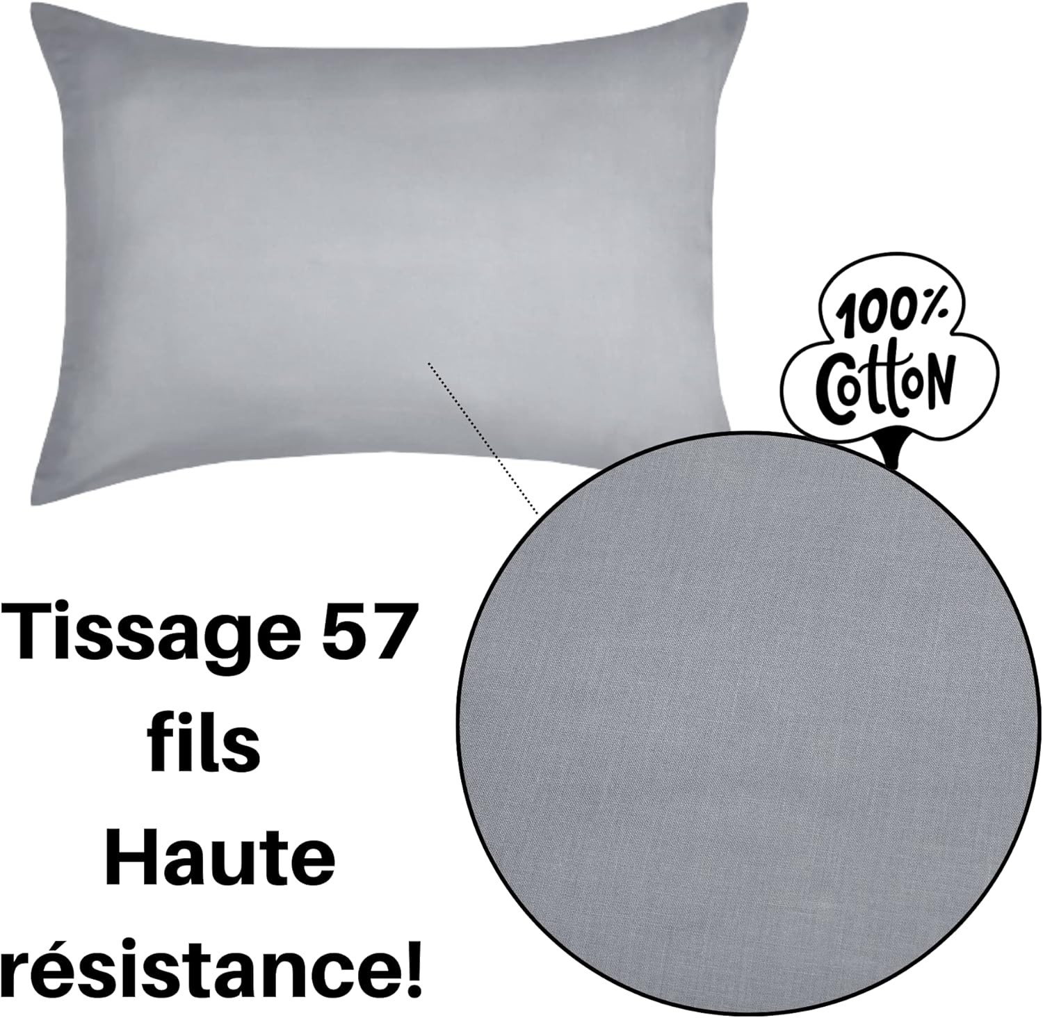 TAIE EDEN SOURIS 50X70 cm TAIE EDEN SOURIS 50X70 cm
