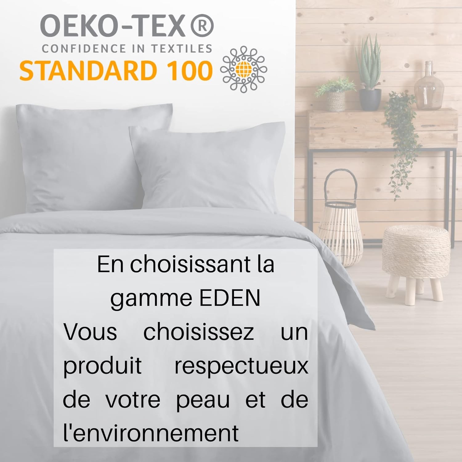 TAIE EDEN SOURIS 50X70 cm TAIE EDEN SOURIS 50X70 cm