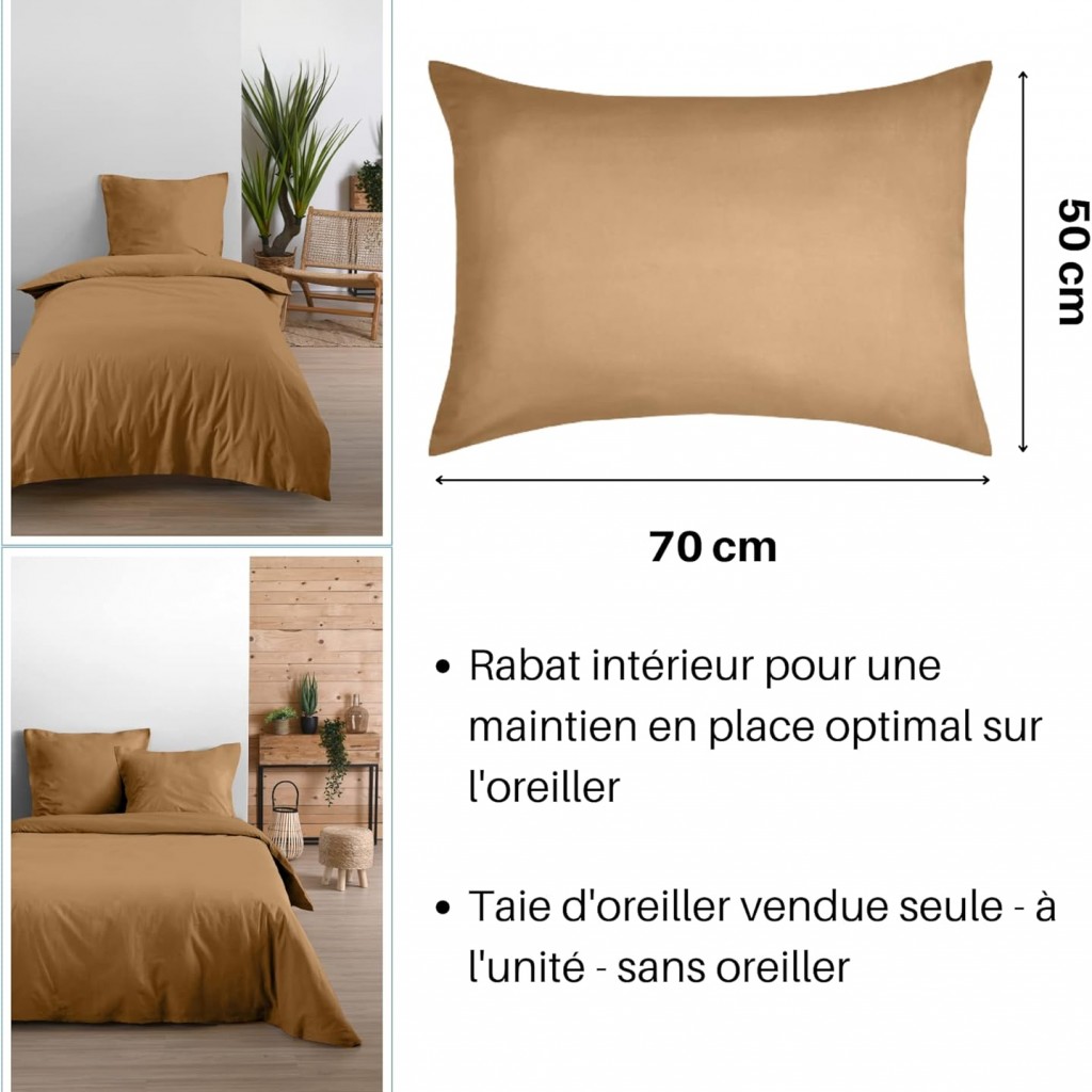 Stof -Taie d'Oreiller Sac 50 x 70 cm Eden Coton, Curry