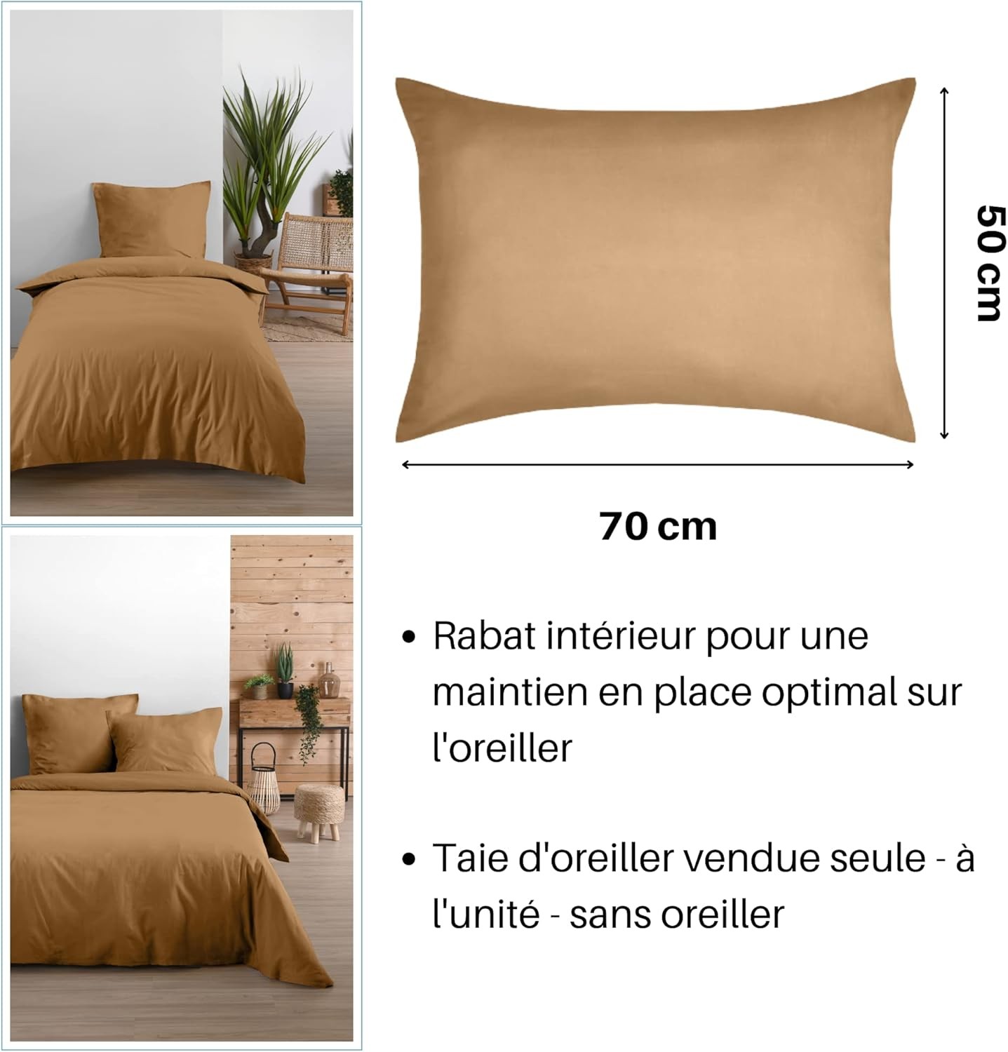 Stof -Taie d'Oreiller Sac 50 x 70 cm Eden Coton, Curry Stof -Taie d'Oreiller Sac 50 x 70 cm Eden Coton, Curry