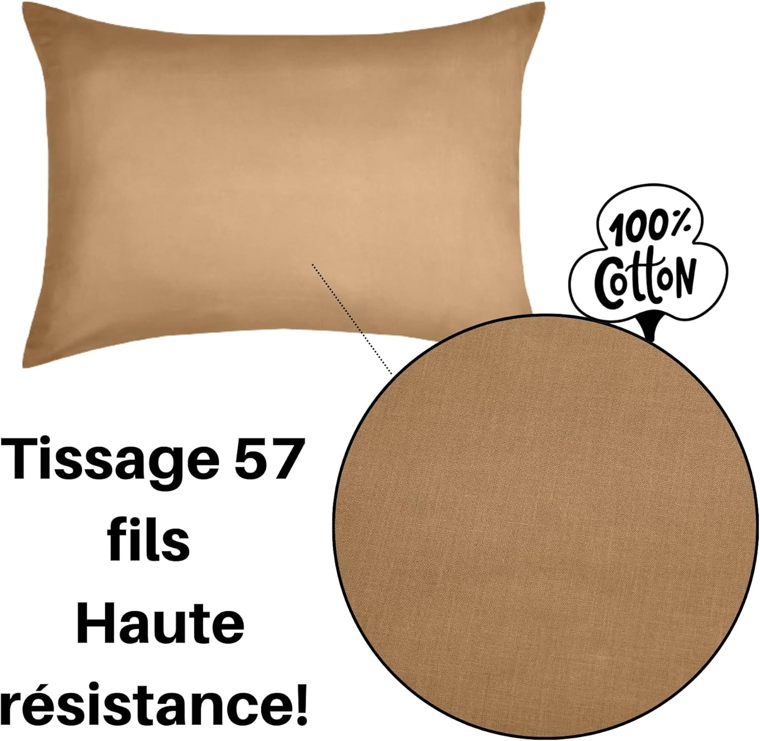 Stof -Taie d'Oreiller Sac 50 x 70 cm Eden Coton, Curry Stof -Taie d'Oreiller Sac 50 x 70 cm Eden Coton, Curry