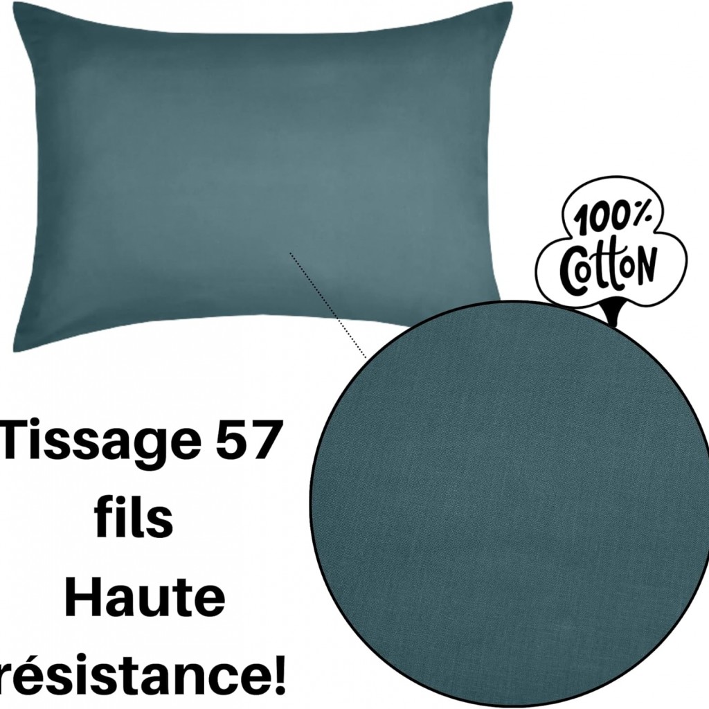 Taie rectangulaire pas cher 50 x 70 cm Eden Coton