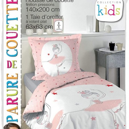 Parure housse de couette + taie d'oreiller enfant PLACE DU LILAS