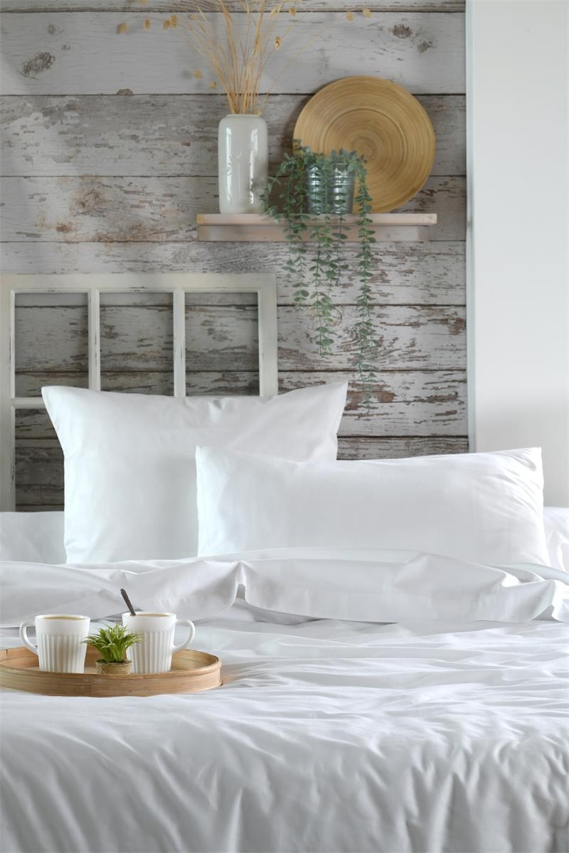 Stof - Drap Plat Percale 240 x 300 cm 78 Fils Elysée Blanc Stof - Drap Plat Percale 240 x 300 cm 78 Fils Elysée Blanc