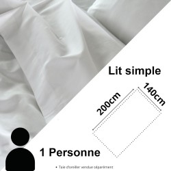 Housse de couette Coton 140 x 200 cm 78  Percale Blanc