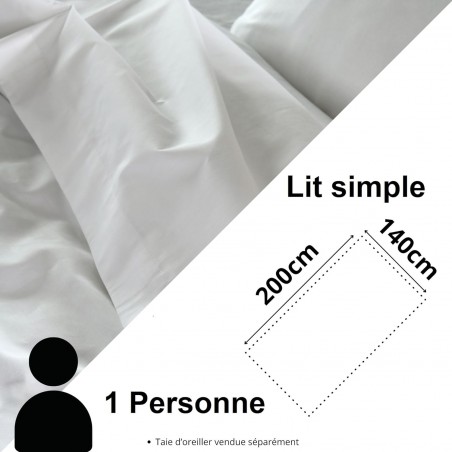 Housse de couette Coton 140 x 200 cm 78  Percale Blanc
