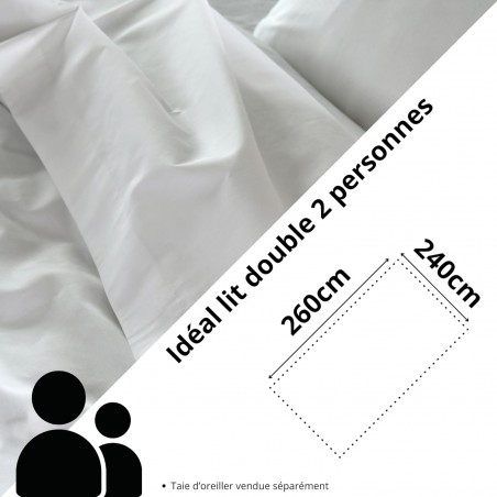 Stof - Housse de couette Coton 260 x 240 cm 78 Fils  Elysée Percale