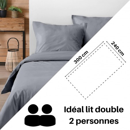 DRAP PLAT EDEN SOURIS 240X300 cm