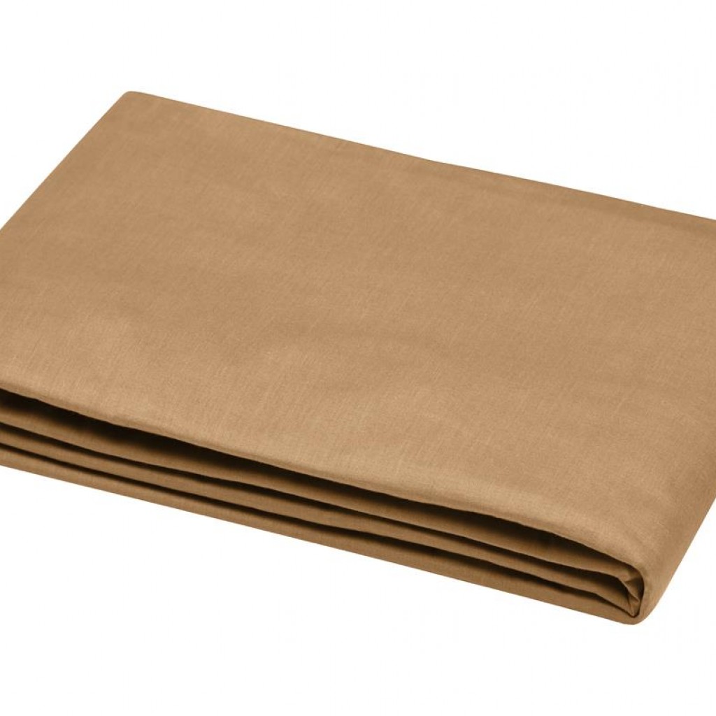 Stof - Drap Plat Coton 240 x 300 cm 57 Fils  Eden,  Curry