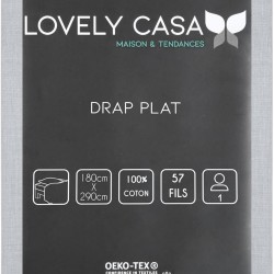 DRAP PLAT EDEN SOURIS 180X290 cm