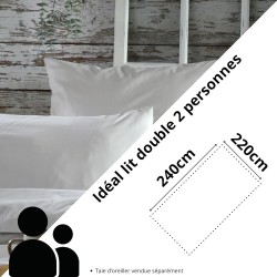 Housse de couette Coton 240 x 220 cm 78 Fils  Elysée Percale Lin