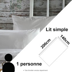 Housse de couette Coton 140 x 200 cm 78 Fils  Elysée Percale Lin