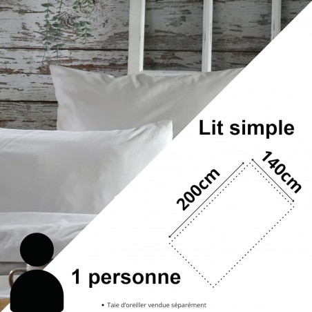 Housse de couette Coton 140 x 200 cm 78 Fils  Elysée Percale Lin