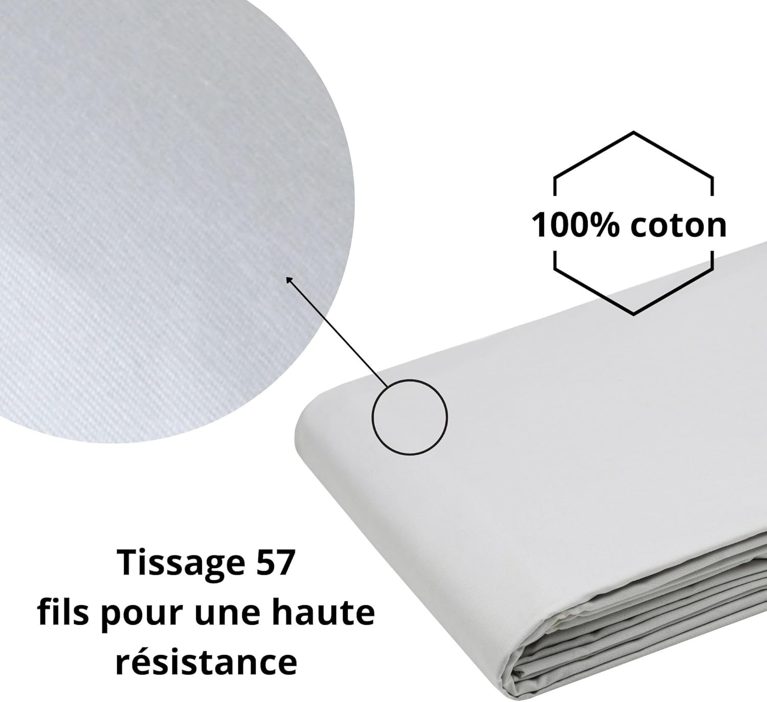 Stof - Housse de couette Coton 140 x 200 cm 78 Fils  Elysée Percale Lin