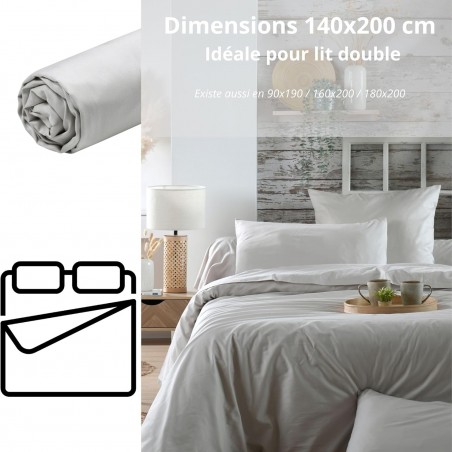 Drap Housse Stof 140 x 200 cm bonnet 30cm 78 Fils