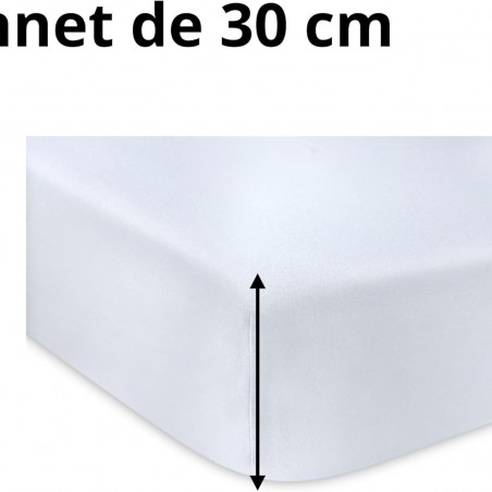 Drap Housse Stof 140 x 200 cm bonnet 30cm 78 Fils Percale Elysée Lin