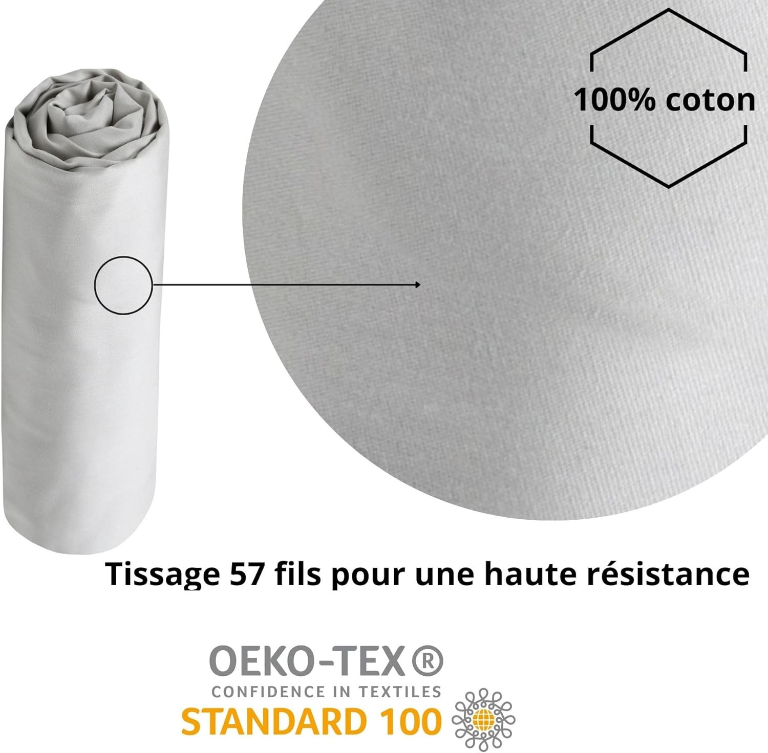 Drap Housse Stof 140 x 200 cm bonnet 30cm 78 Fils Percale Elysée Lin Drap Housse Stof 140 x 200 cm bonnet 30cm 78 Fils Percale Elysée Lin