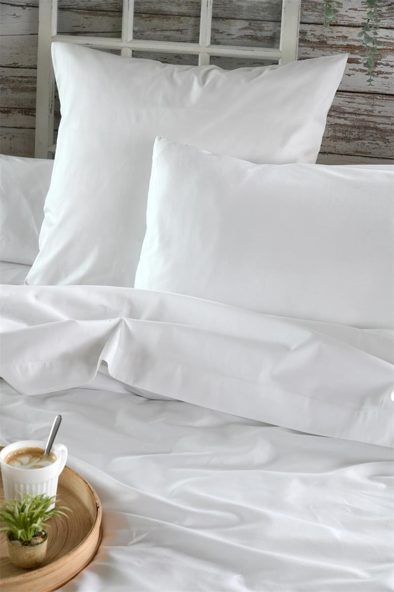 Stof - Taie d'Oreiller Sac 50 x 70 cm Elysée 78 fils Percale Blanc Stof - Taie d'Oreiller Sac 50 x 70 cm Elysée 78 fils Percale Blanc