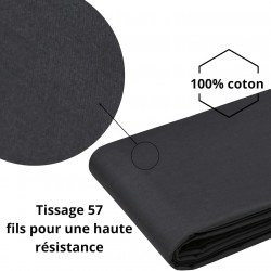 Housse de couette Coton 260 x 240 cm 78 Fils  Elysée Percale Anthracite