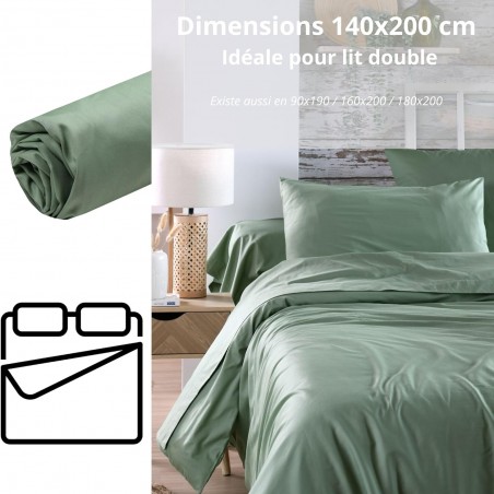 Drap Housse Stof 140 x 200 cm bonnet 30cm 78 Fils