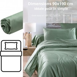 Drap Housse Stof 90 x 190 cm bonnet 30cm 78 Fils Percale