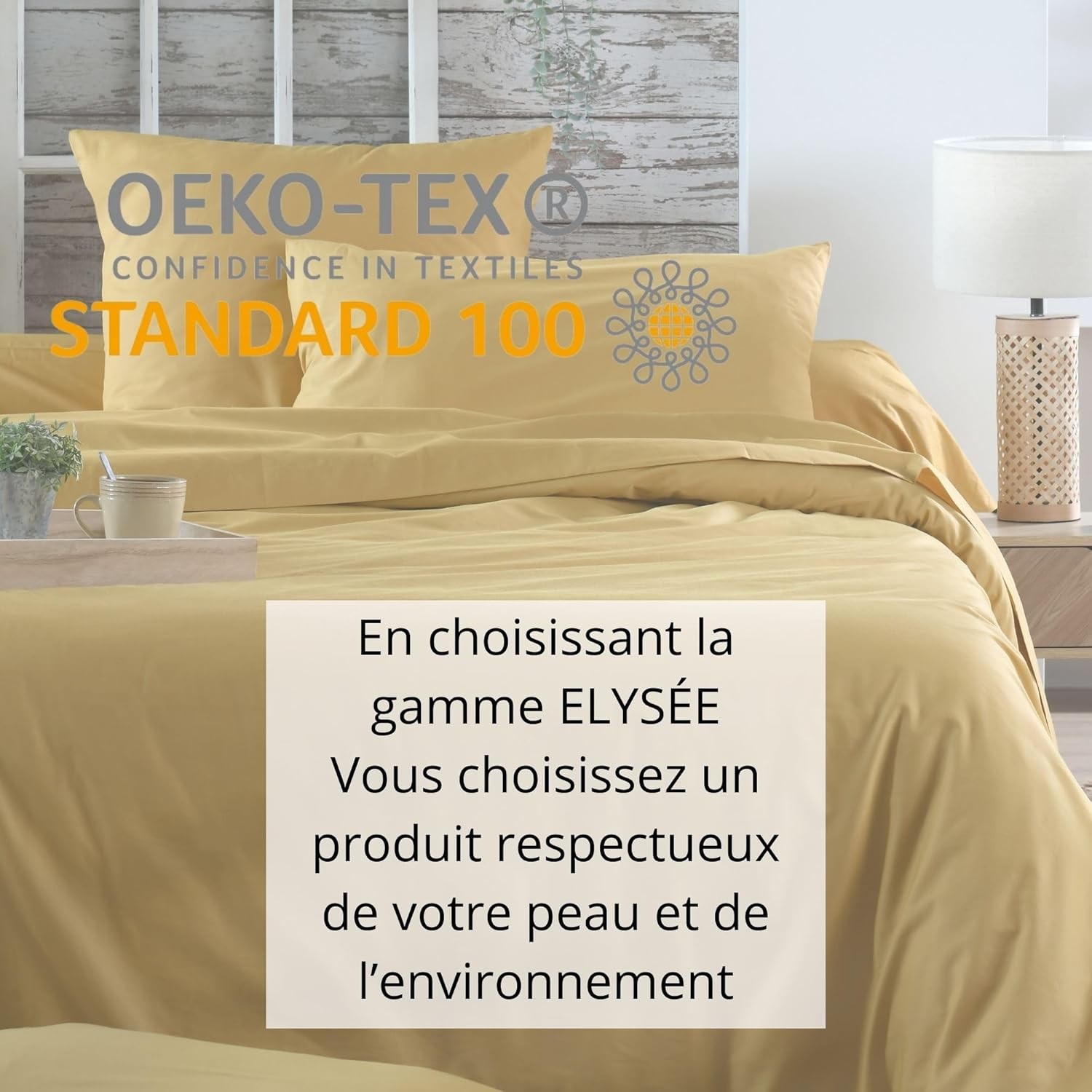 Stof - Housse de couette Coton 140 x 200 cm 78 Fils Elysée Percale Moutarde Stof - Housse de couette Coton 140 x 200 cm 78 Fils Elysée Percale Moutarde