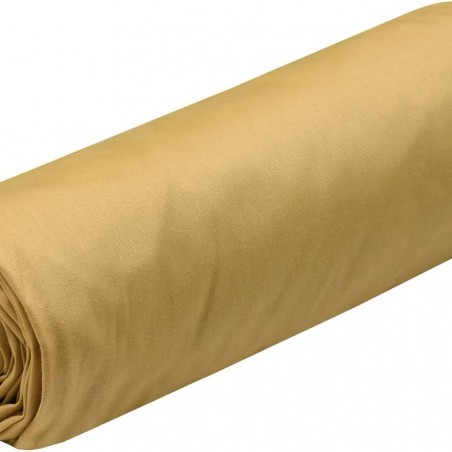 Drap Housse Stof 140 x 200 cm bonnet 30cm 78 Fils Percale Elysée Moutarde