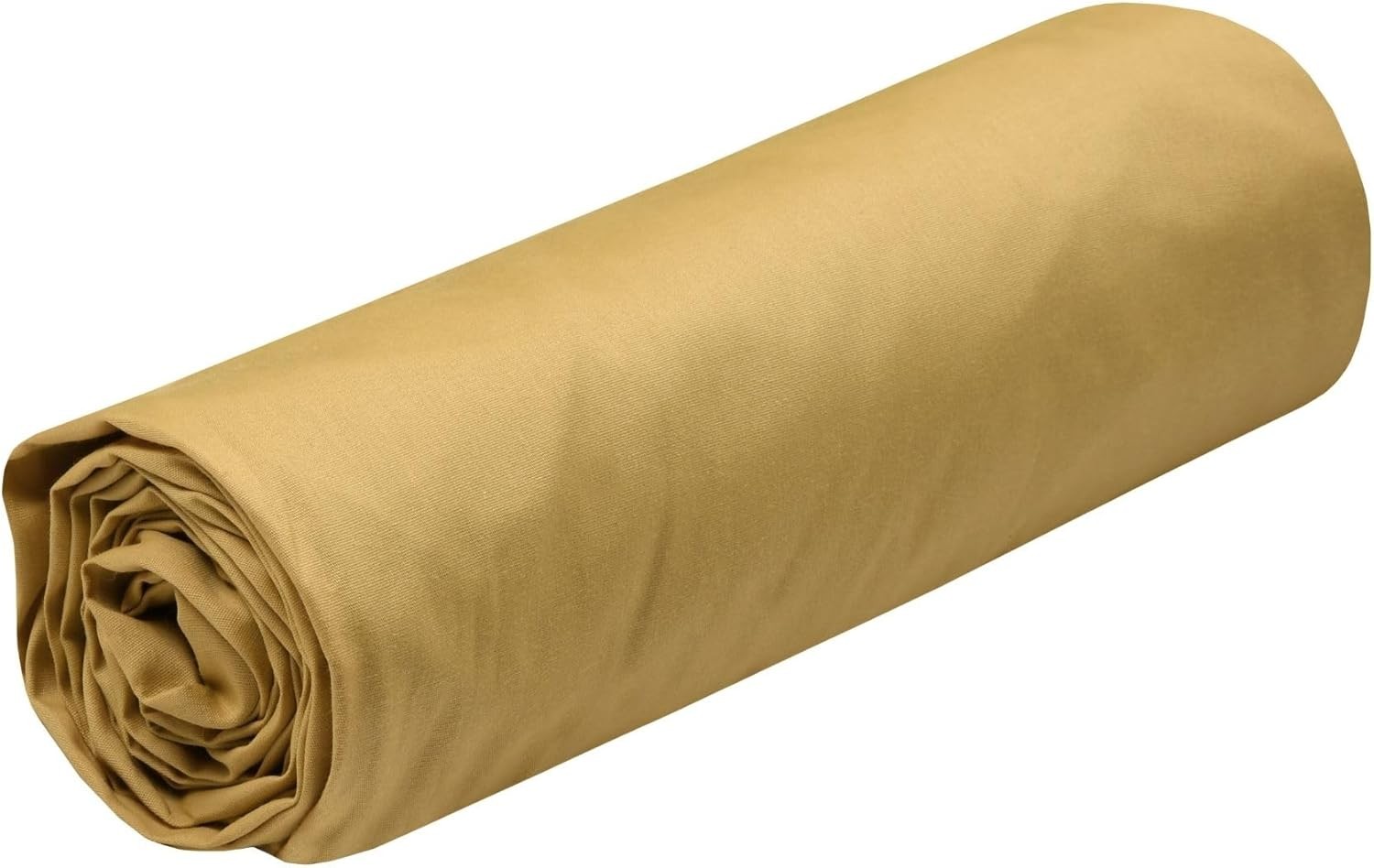 Drap Housse Stof 140 x 200 cm bonnet 30cm 78 Fils Percale Elysée Moutarde