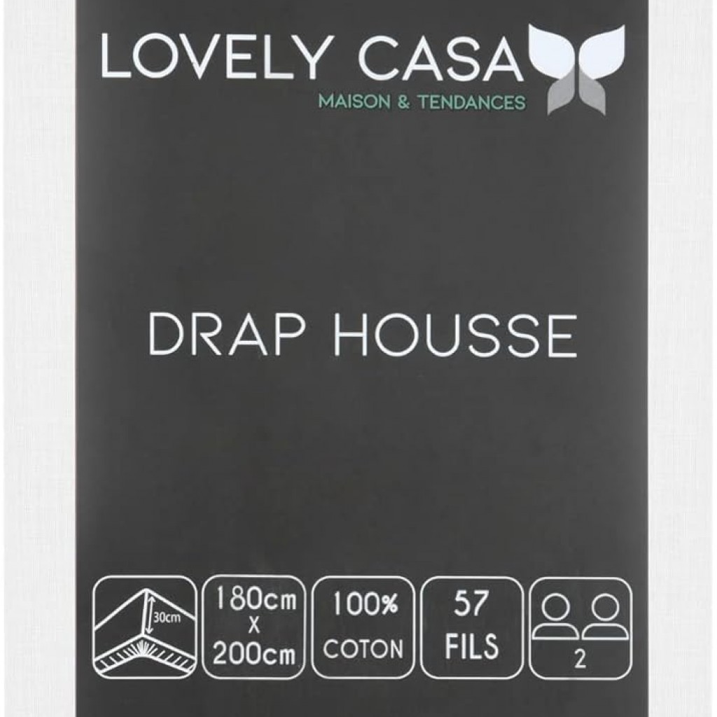DRAP HOUSSE EDEN BLANC 180X200 cm