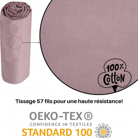 Stof - Drap Housse 180 x 200 cm Vieux Rose