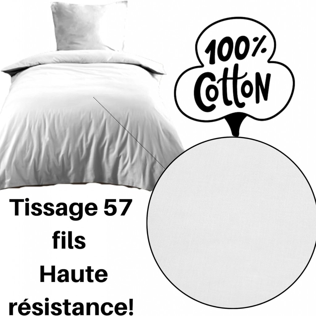 HOUSSE DE COUETTE EDEN BLANC 140X200 cm