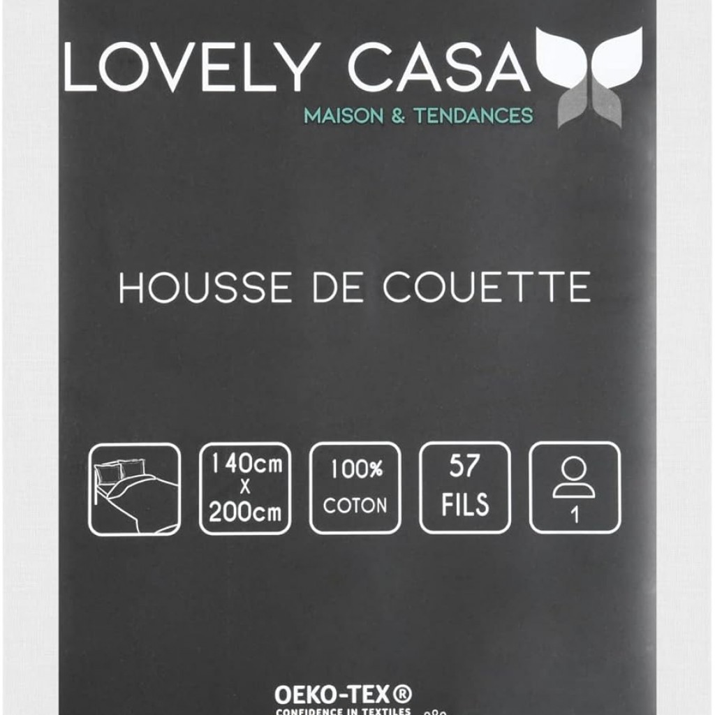 HOUSSE DE COUETTE EDEN BLANC 140X200 cm