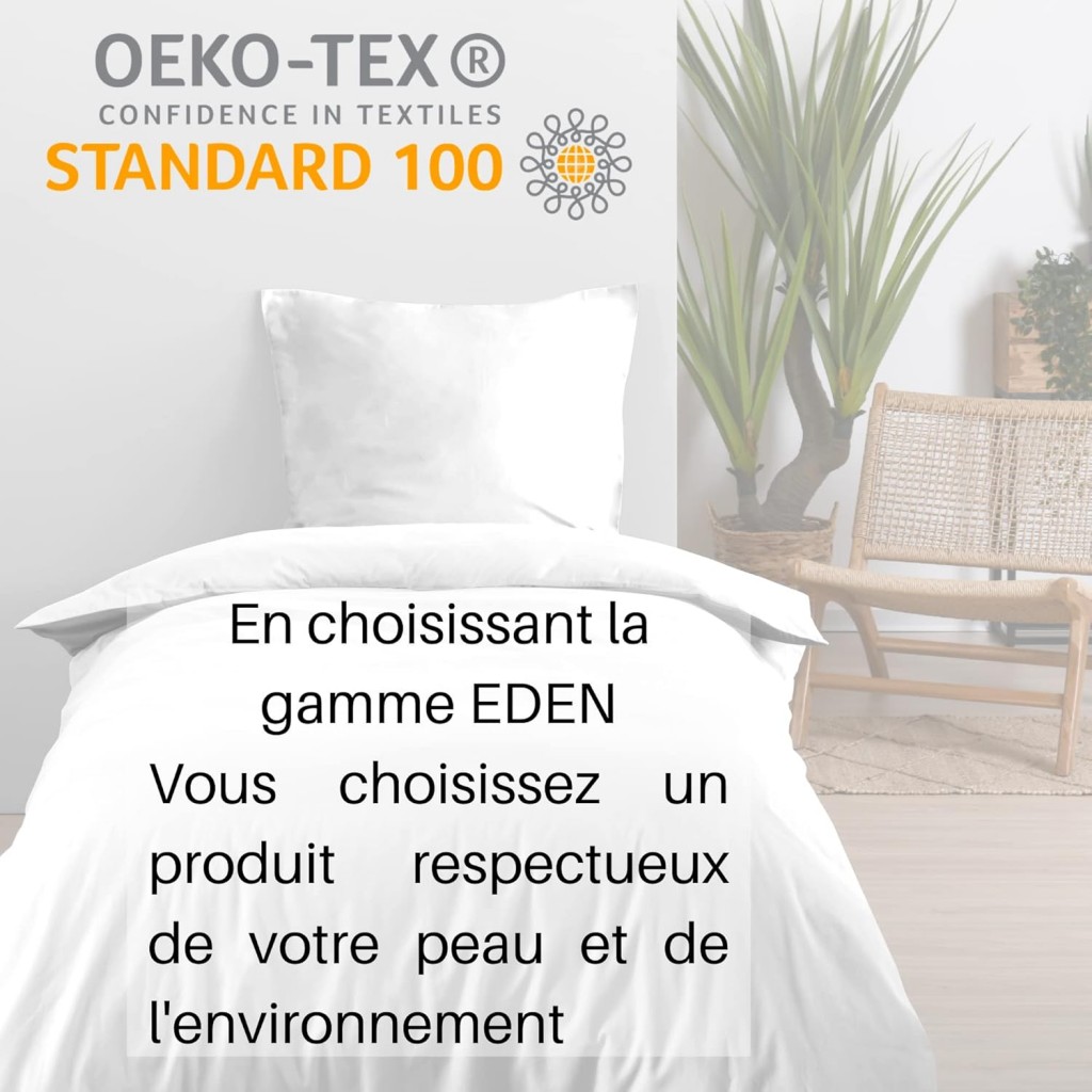 HOUSSE DE COUETTE EDEN BLANC 140X200 cm