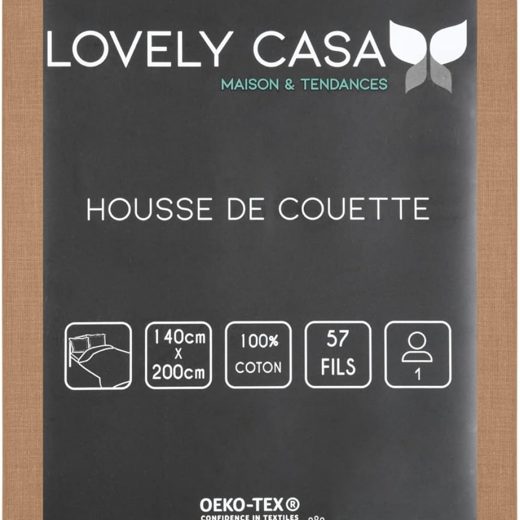 Stof - Housse de Couette 140 x 200 cm 57 Fils Coton Eden, Curry