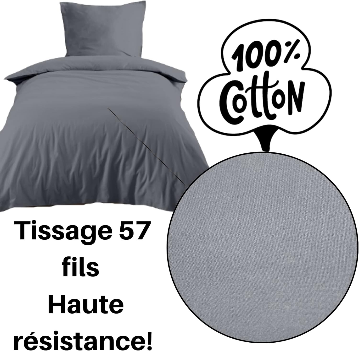 Stof - Housse de Couette 140 x 200 cm 57 Fils Coton Eden, Souris Stof - Housse de Couette 140 x 200 cm 57 Fils Coton Eden, Souris