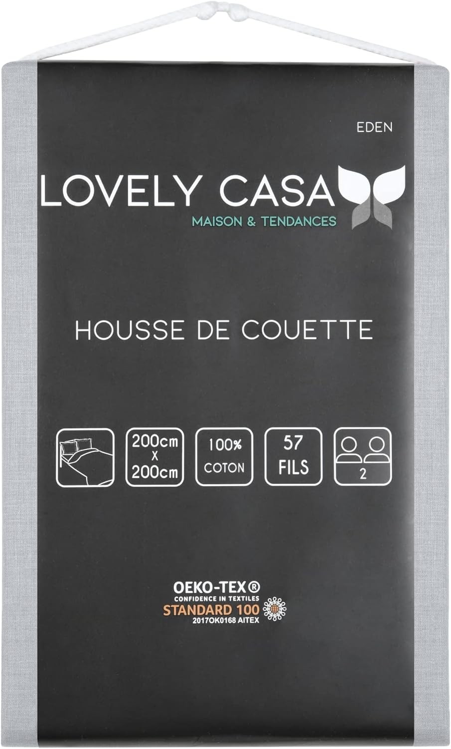 Stof - Housse de Couette 200 x 200 cm 57 Fils Coton Eden, Souris Stof - Housse de Couette 200 x 200 cm 57 Fils Coton Eden, Souris