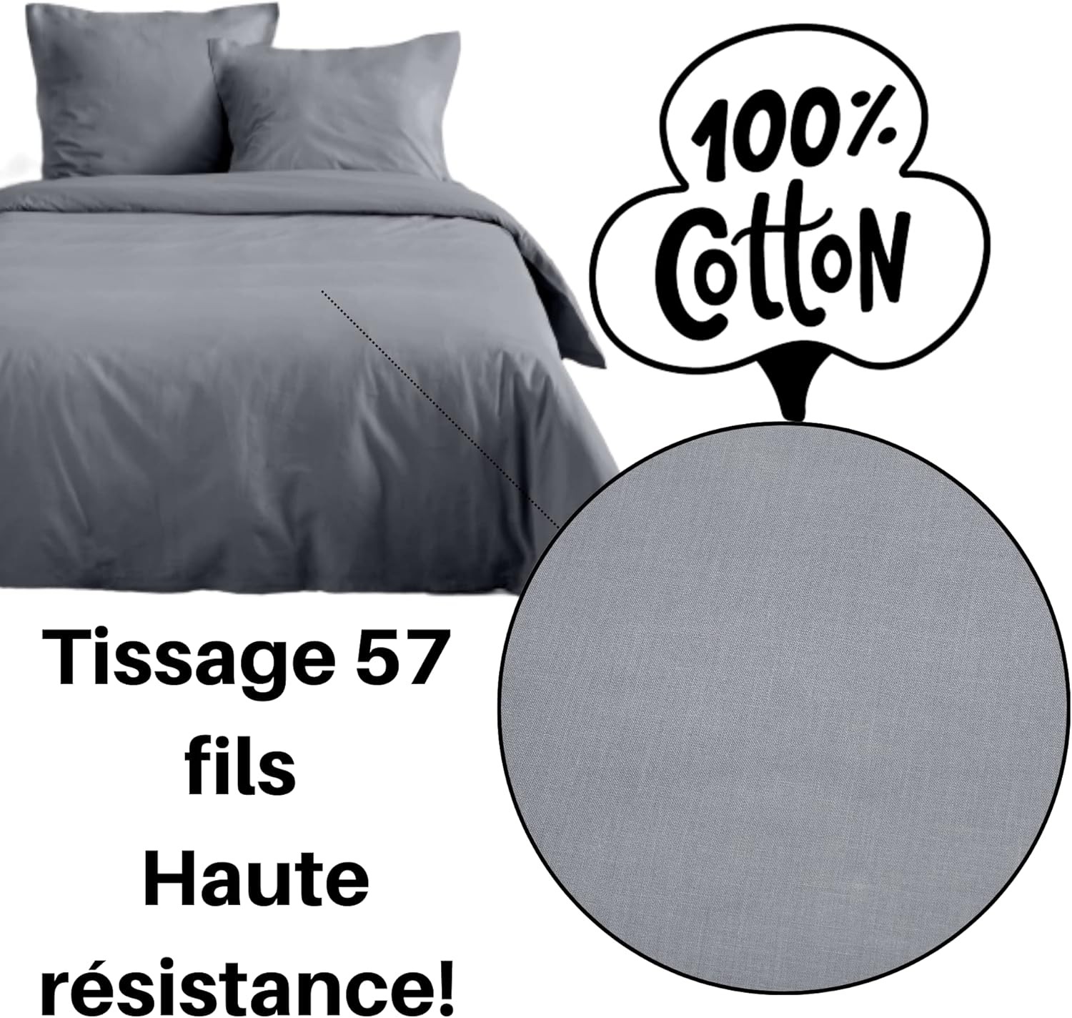 Stof - Housse de Couette 200 x 200 cm 57 Fils Coton Eden, Souris Stof - Housse de Couette 200 x 200 cm 57 Fils Coton Eden, Souris