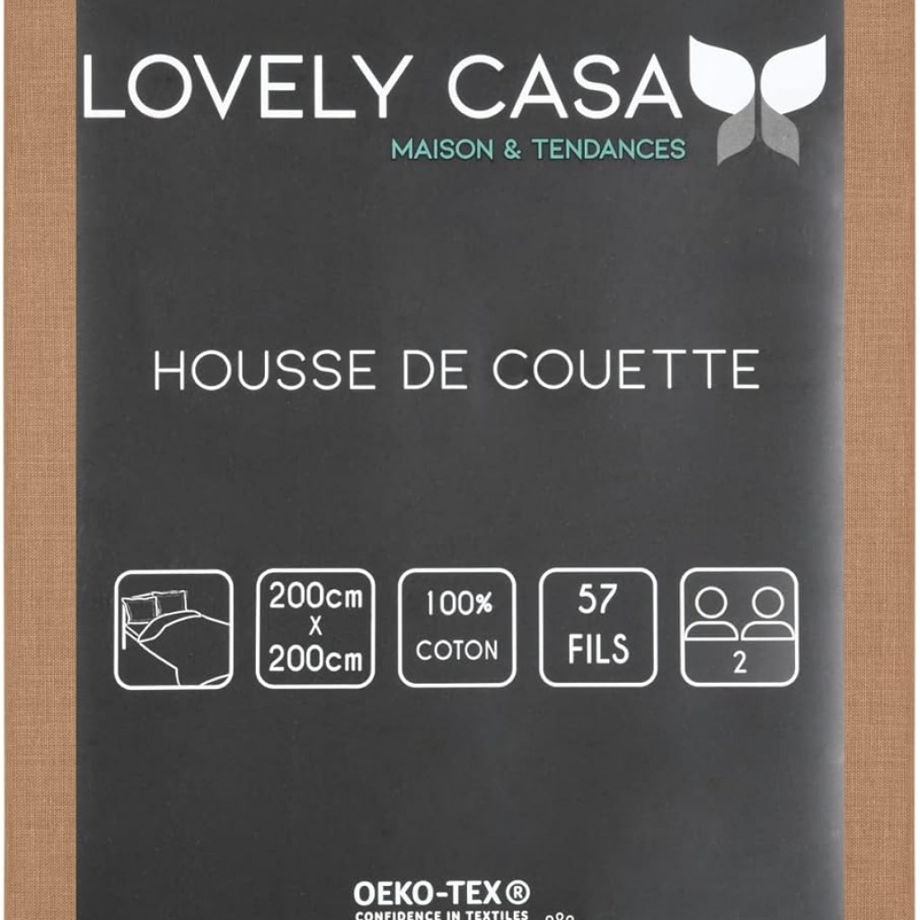 Stof - Housse de Couette 200 x 200 cm 57 Fils Coton Eden, Curry