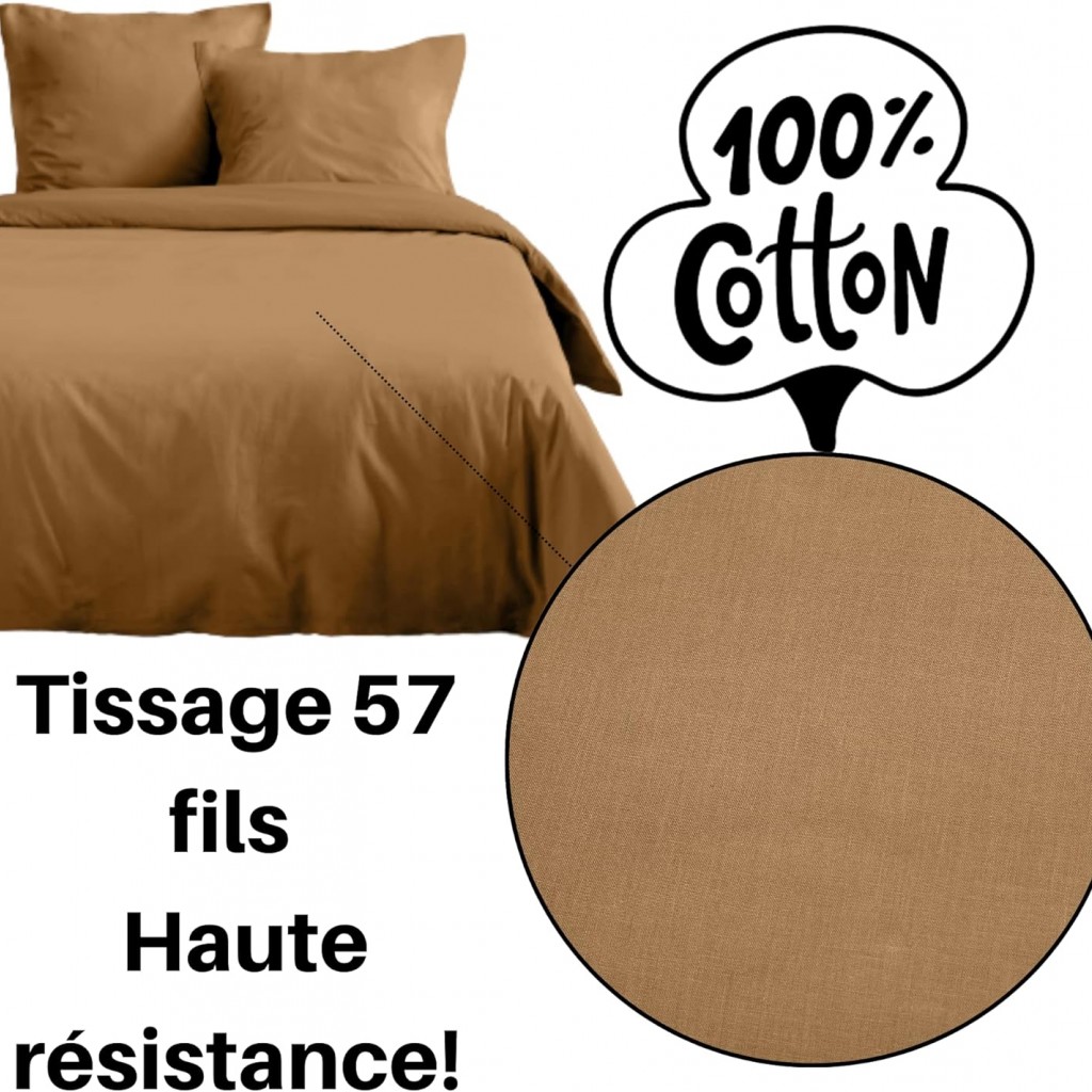 Stof - Housse de Couette 200 x 200 cm 57 Fils Coton Eden, Curry