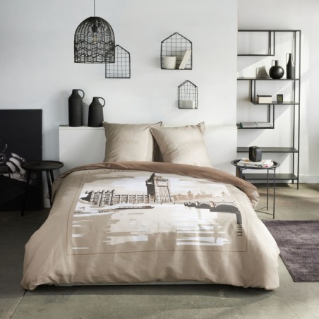 Parure Housse de Couette 240 x 220 cm Today Java 1.6 London beige