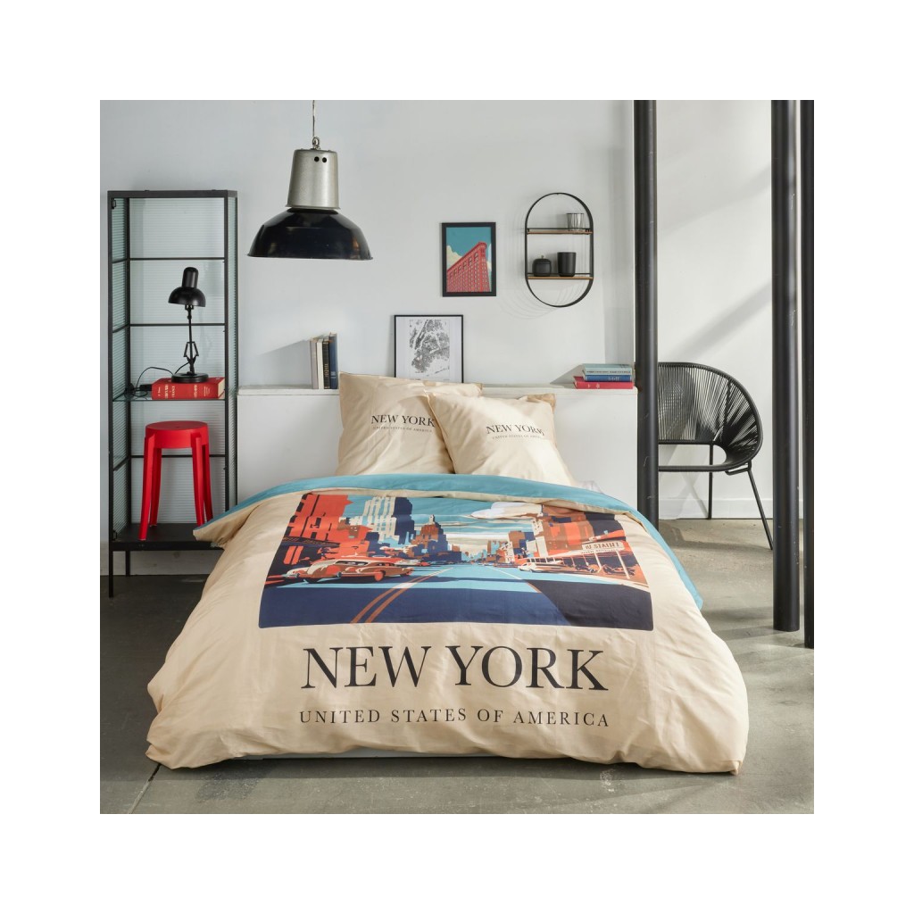 Parure Housse de Couette 240 x 220 cm Today Java 1.8 New York beige